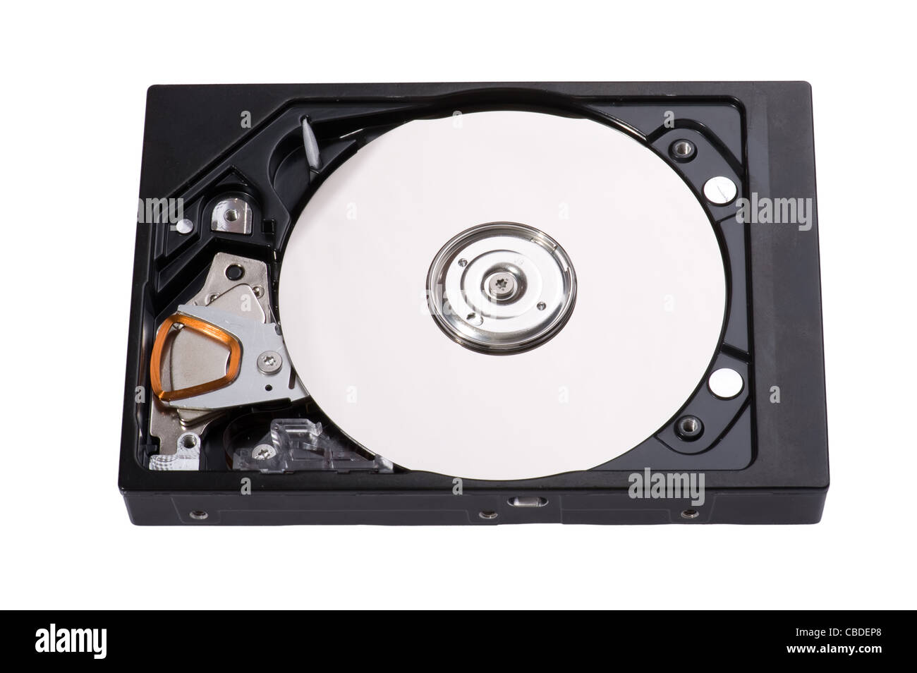 object on white - open hard drive Stock Photo