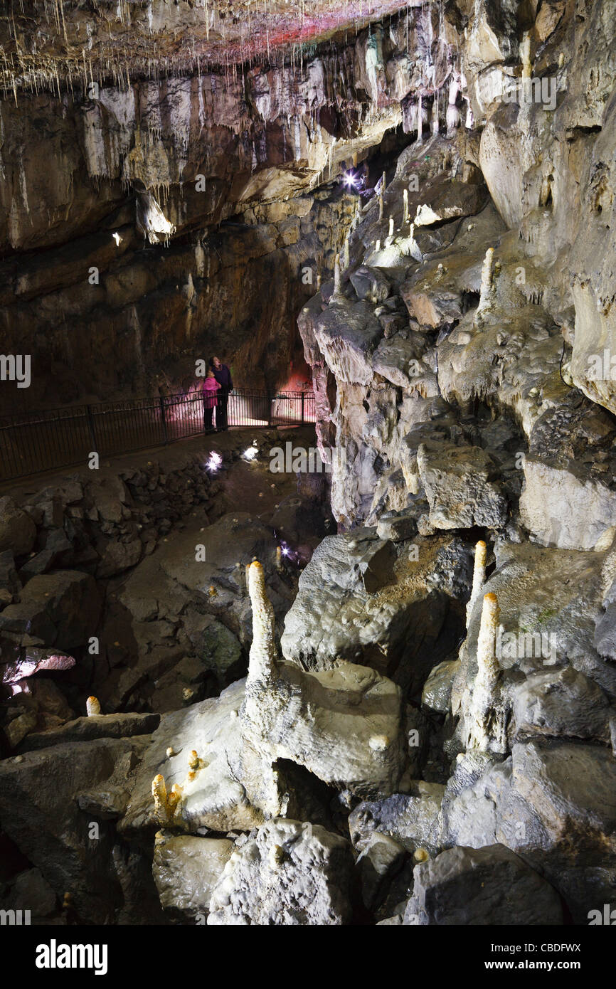 The Poached Egg Chamber, Pooles Cavern, Buxton, Derbyshire, England Stock Photo