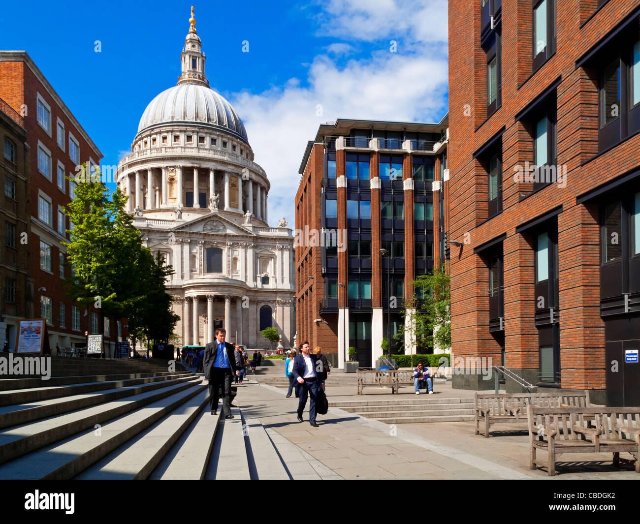 South Front of St Paul's Cathedral in the City of London England UK built by Sir Christopher Wren in the seventeenth century Stock Photo