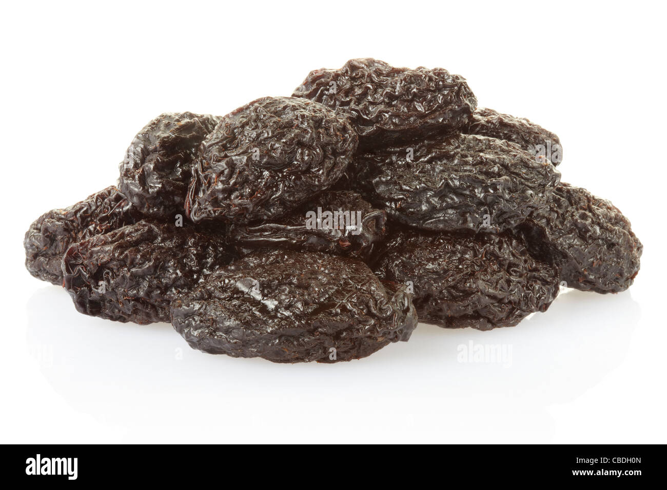 Dried plums or prunes Stock Photo