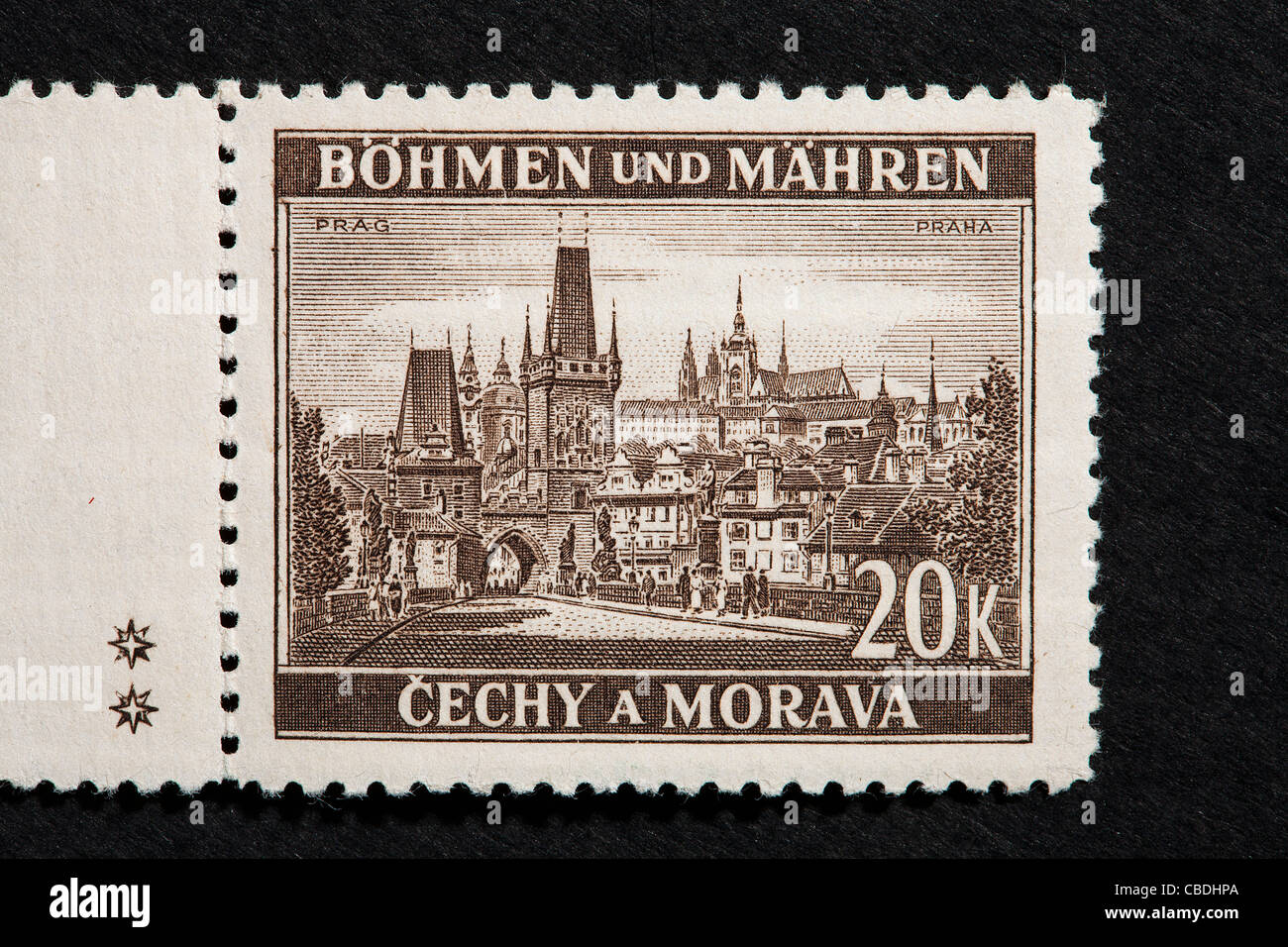 post, postage stamp, Prague, Prag, Protectorate of Bohemia and Moravia