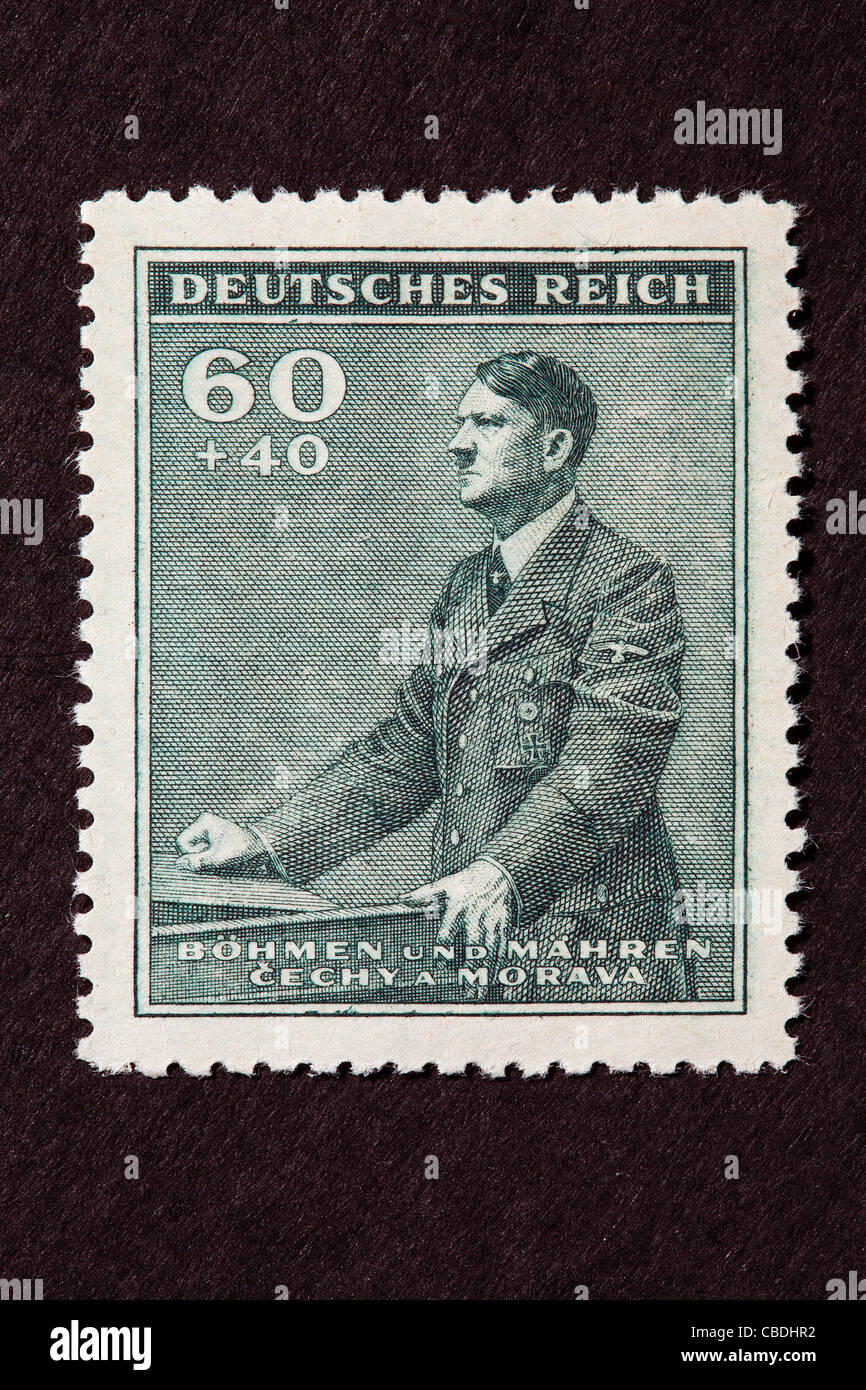 post, postage stamp, Adolf Hitler, Deutsches Reich, Protectorate of Bohemia and Moravia, Protektorat BÃ¶hmen und MÃ¤hren (CTK Stock Photo