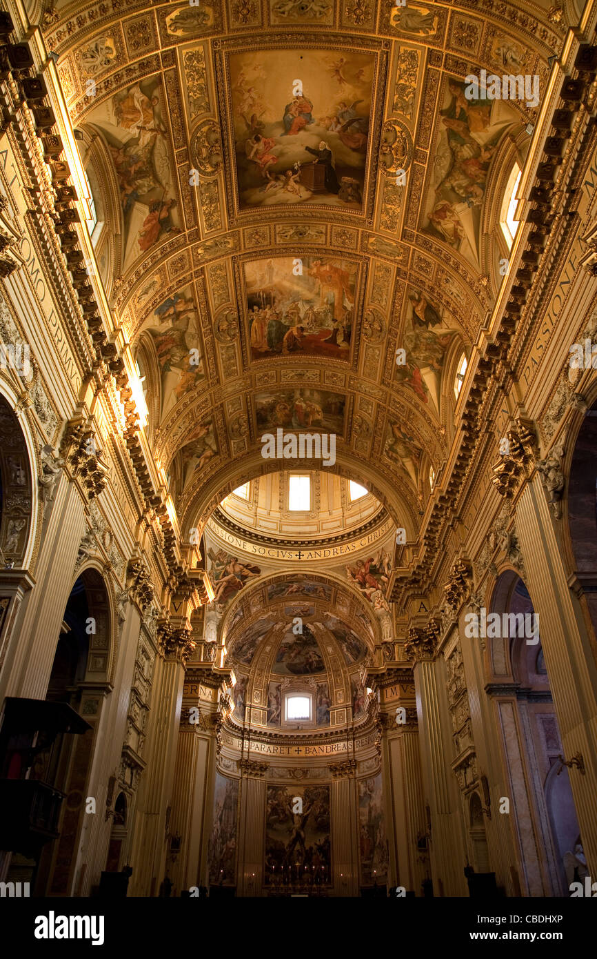 Nave and Interior of Chiesa di Sant Andrea della Valle Church, Rome, Italy, Europe Stock Photo