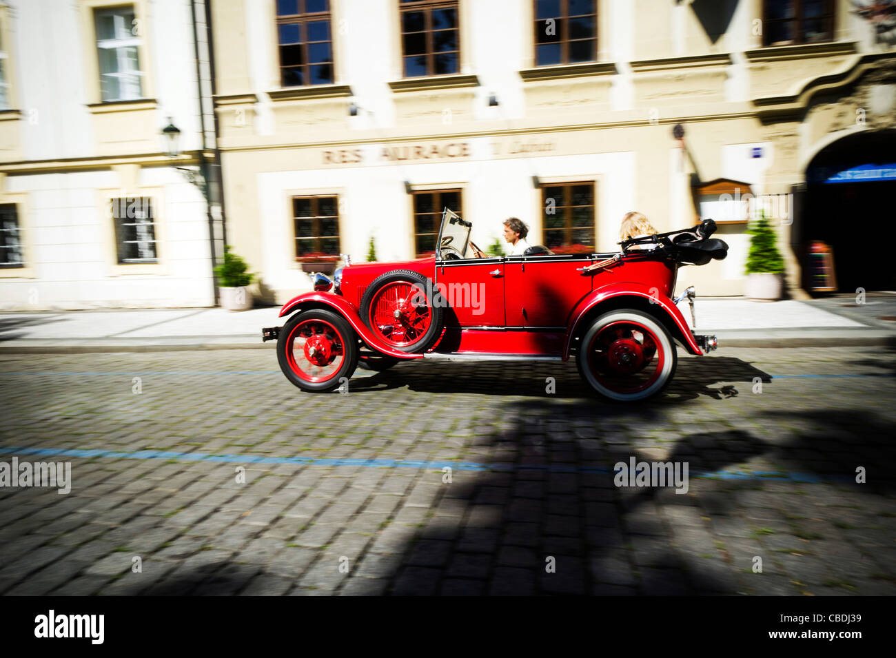 Historic vintage car in Prague. (CTK Photo/Rene Fluger) Stock Photo