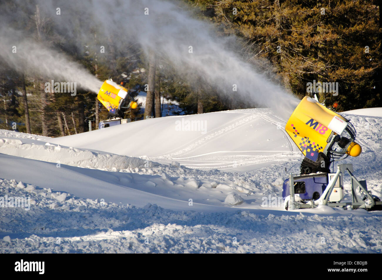 Snow making machines at Tamarack Resort Stock Photo Alamy