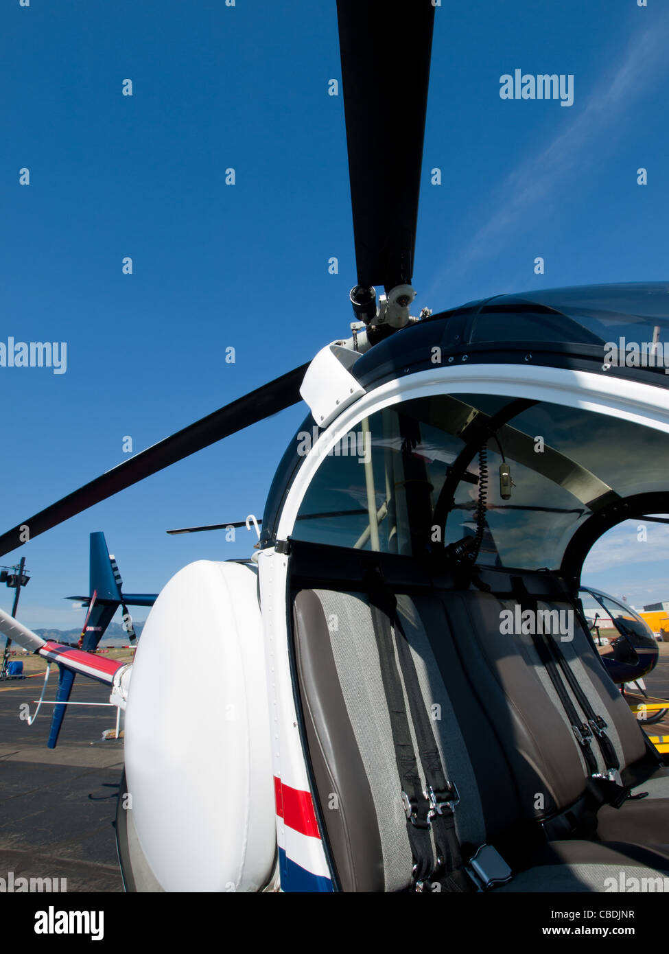 Two seater helicopter at the Rocky Mountain Airshow in Broomfield