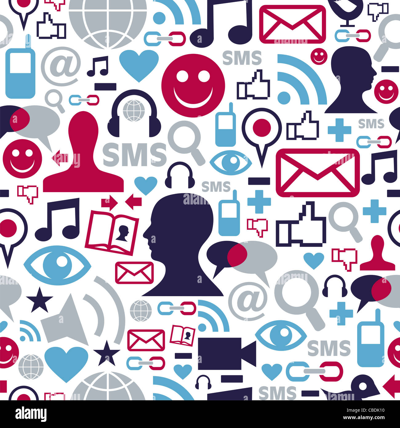 Social media network icons set seamless pattern background Stock Photo ...