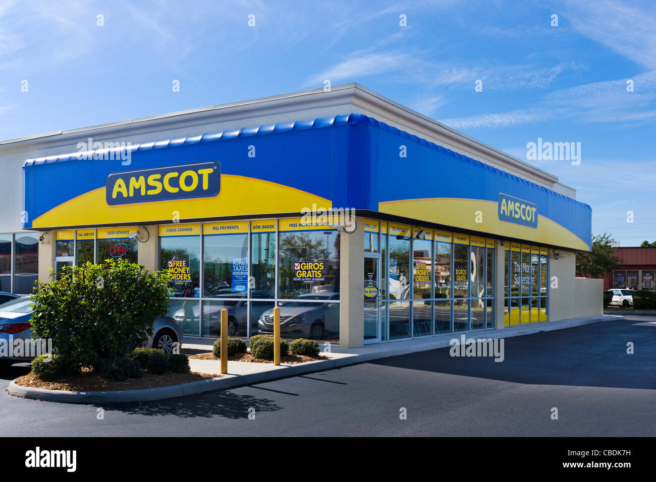 An Amscot money superstore, Lake Wales, Central Florida, USA Stock Photo