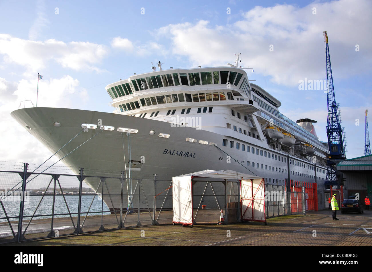 Fred Olsen M.S.Balmoral cruise ship berthed in Southampton, Hampshire, England, United Kingdom Stock Photo