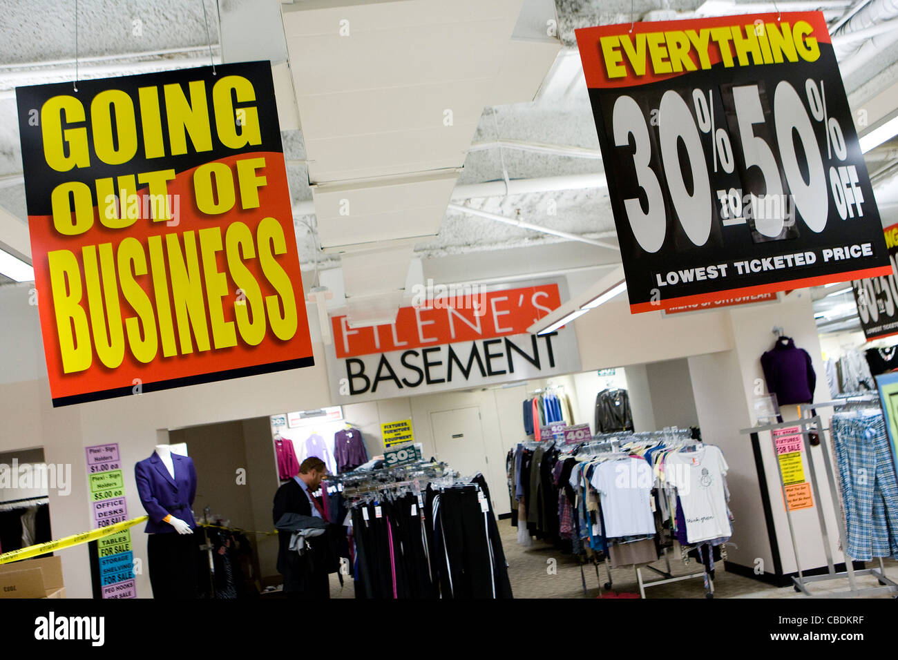 A Filene's Basement store going out of business sale. Stock Photo