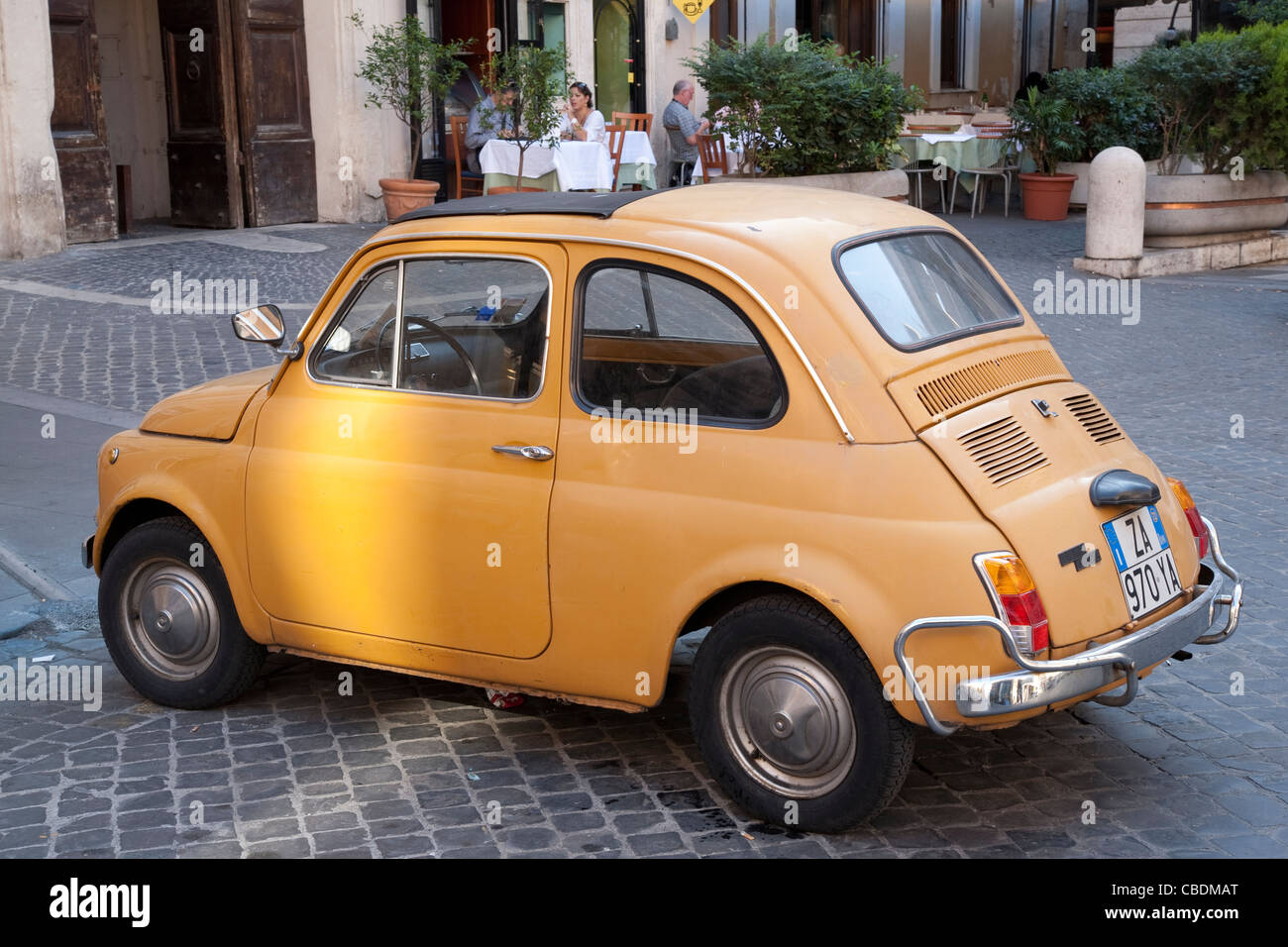 Fiat 500 in the Streets of Rome, Italy Stock Photo