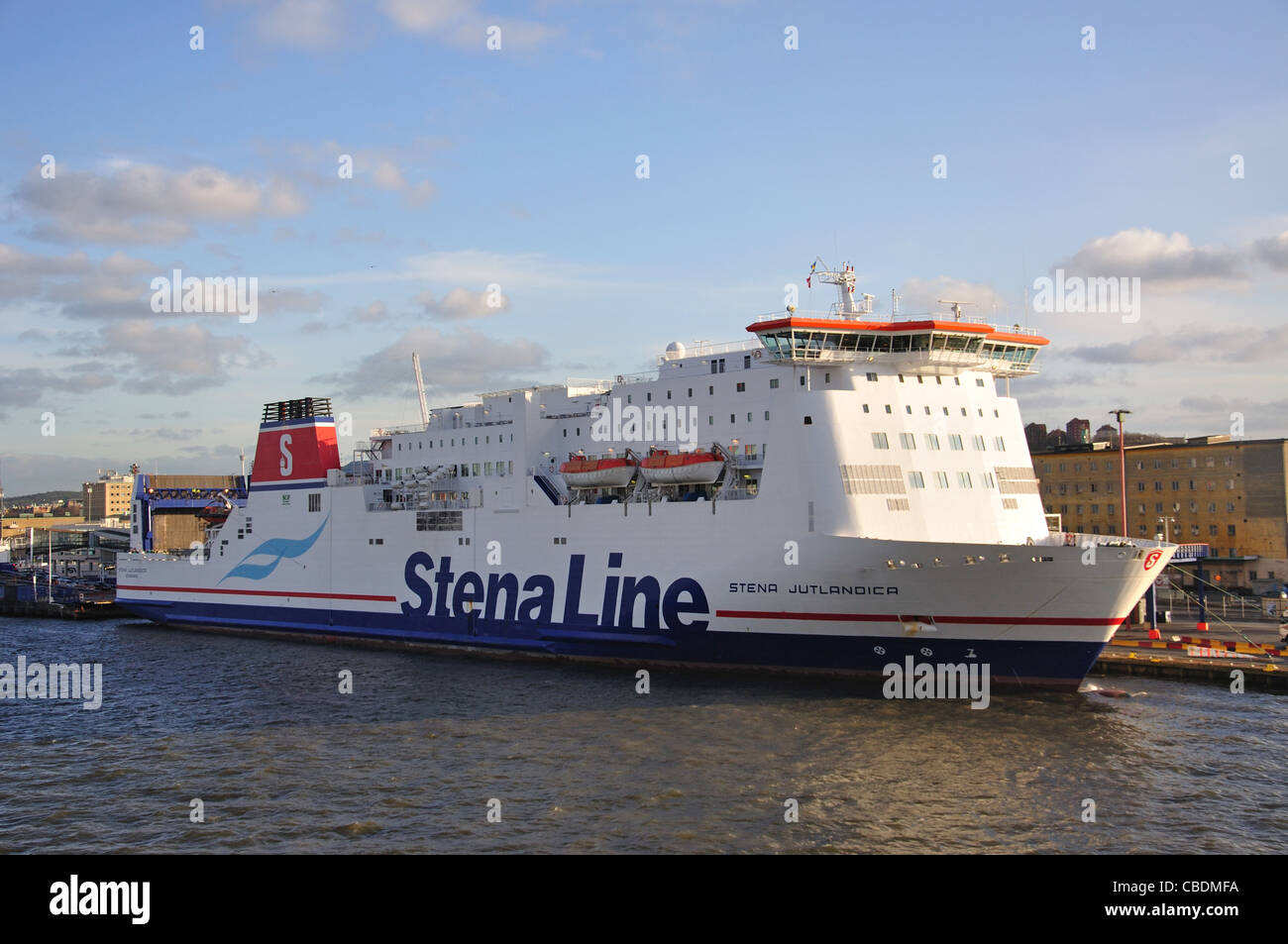 Stena Line ferry in Gothenburg Harbour, Gothenburg, Västergötland & Bohuslän Province, Kingdom of Sweden Stock Photo