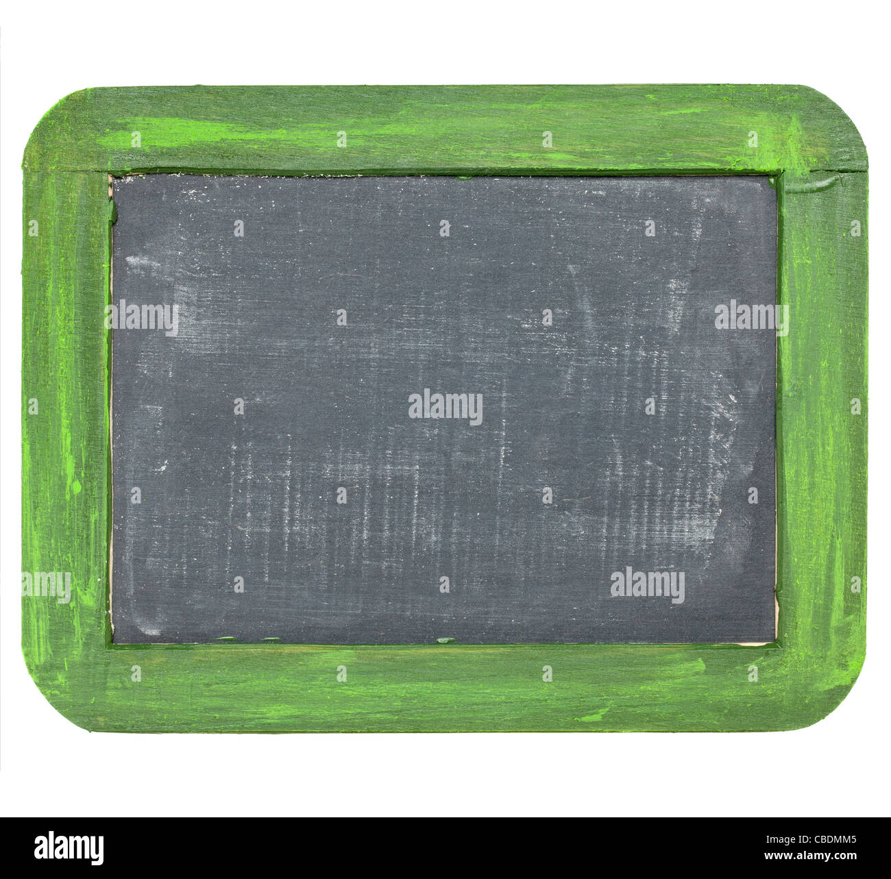 vintage blank slate blackboard with white chalk dust and texture