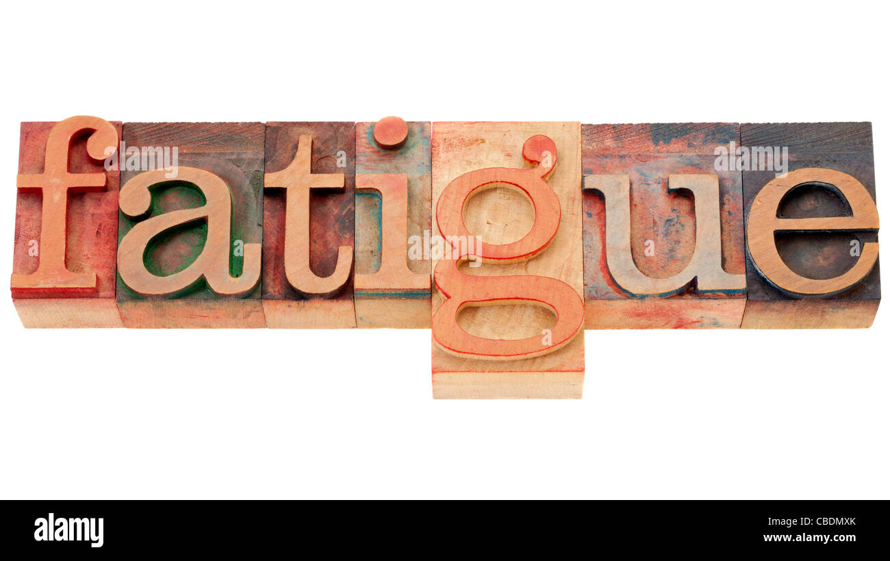 fatigue - isolated word in vintage wood letterpress printing blocks Stock Photo