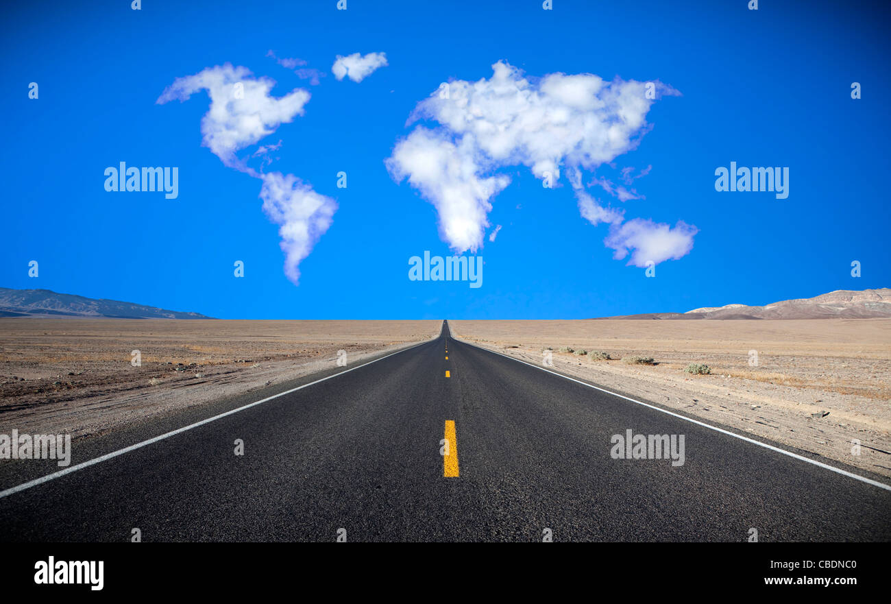 Cloud formation in the shape of a map of the world Stock Photo