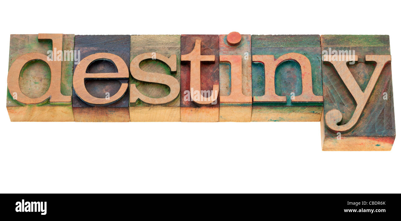 destiny - isolated word in vintage wood letterpress printing blocks Stock Photo