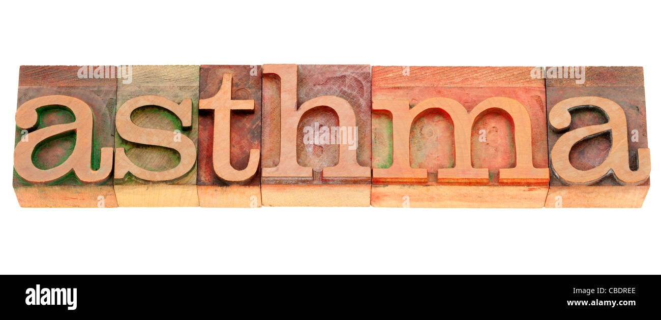 asthma - isolated word in vintage wood letterpress printing blocks Stock Photo