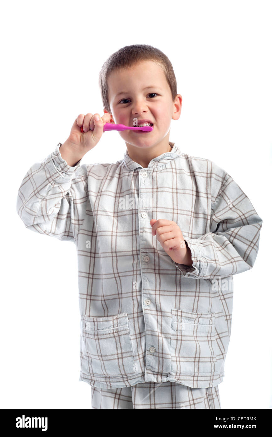 little boy in pajamas. isolated on white background Stock Photo Alamy