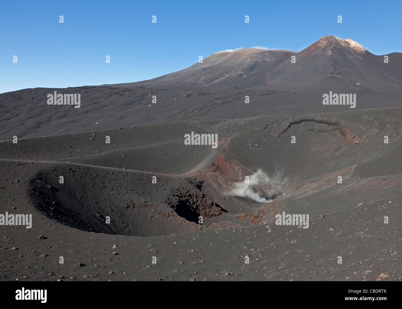 Volcanic crater from Mount Etna, Sicily, Italy Stock Photo