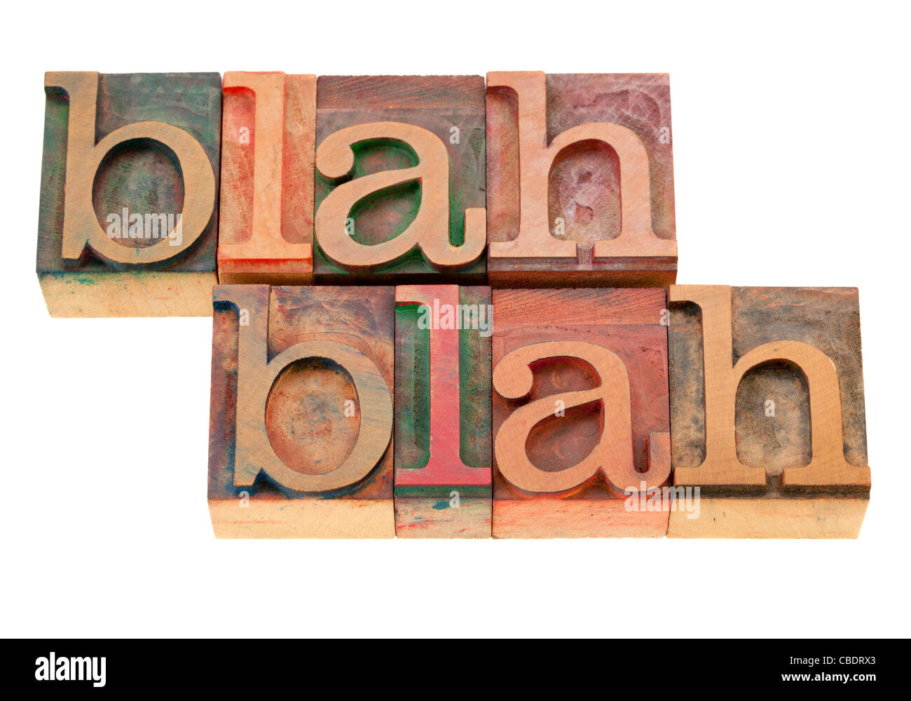 blah blah nonsense talking - isolated words in vintage wood letterpress printing blocks Stock Photo
