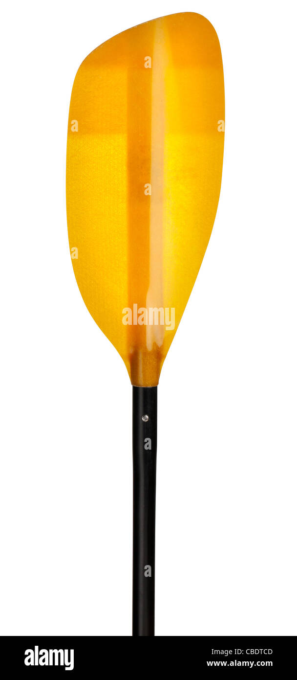 a fiberglass blade of whitewater kayak paddle, isolated on white Stock Photo