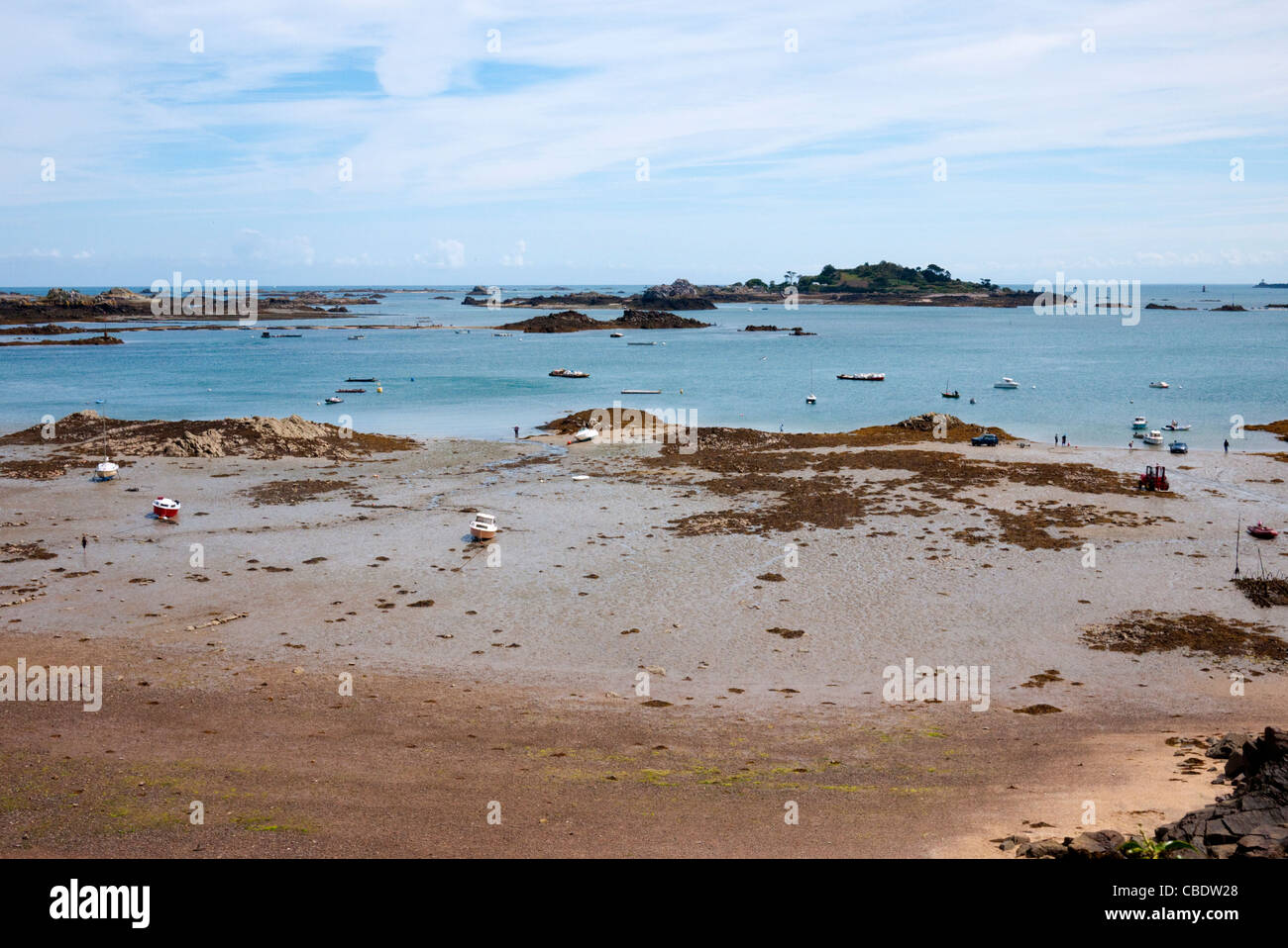 Pors Even brittany france paimpol bay at low tide Stock Photo