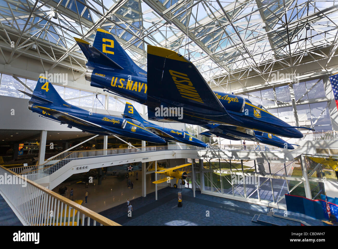 Blue Angel planes at the National Naval Aviation Museum in Pensacola Florida Stock Photo