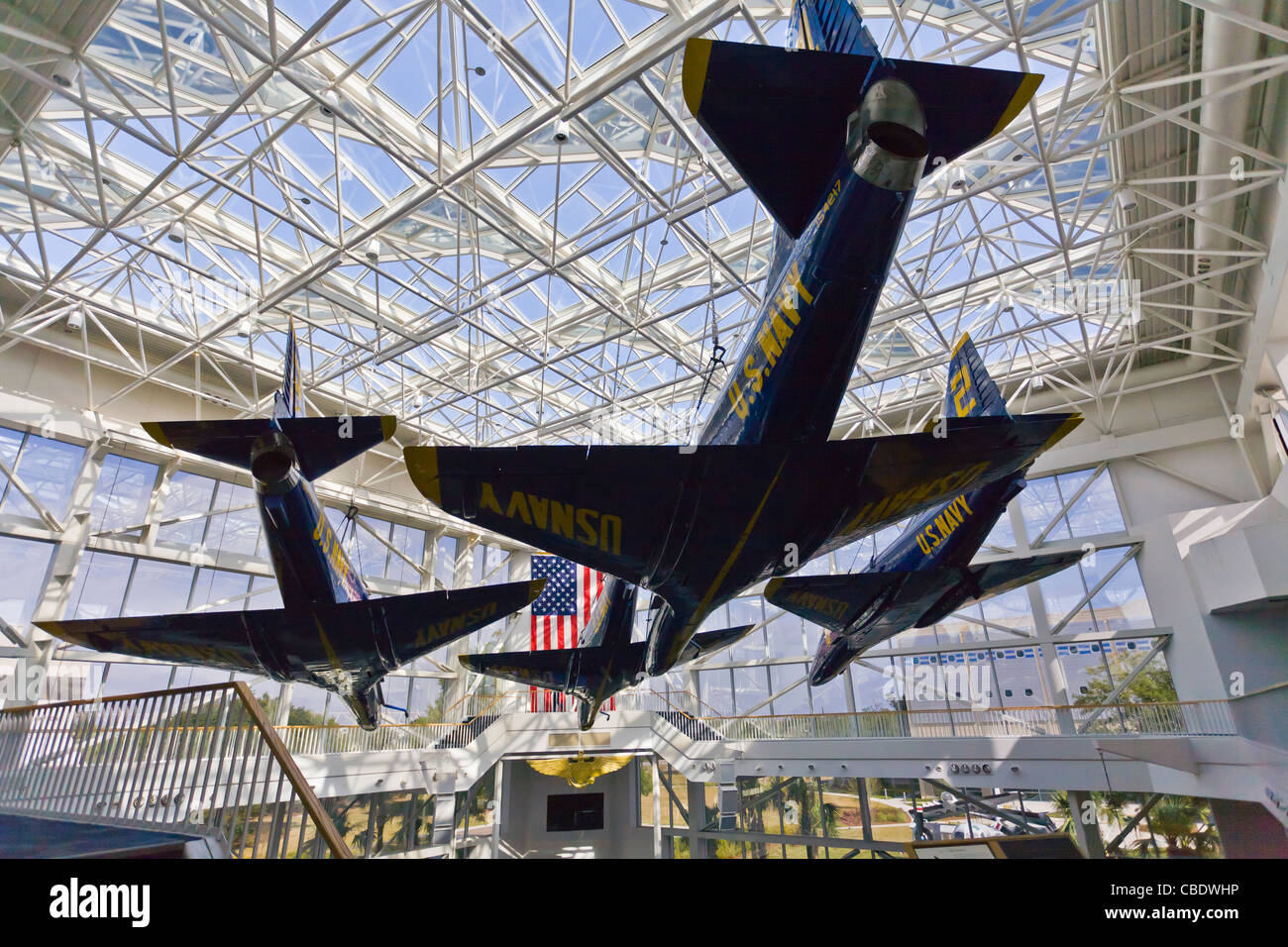 Blue Angel planes at the National Naval Aviation Museum in Pensacola Florida Stock Photo