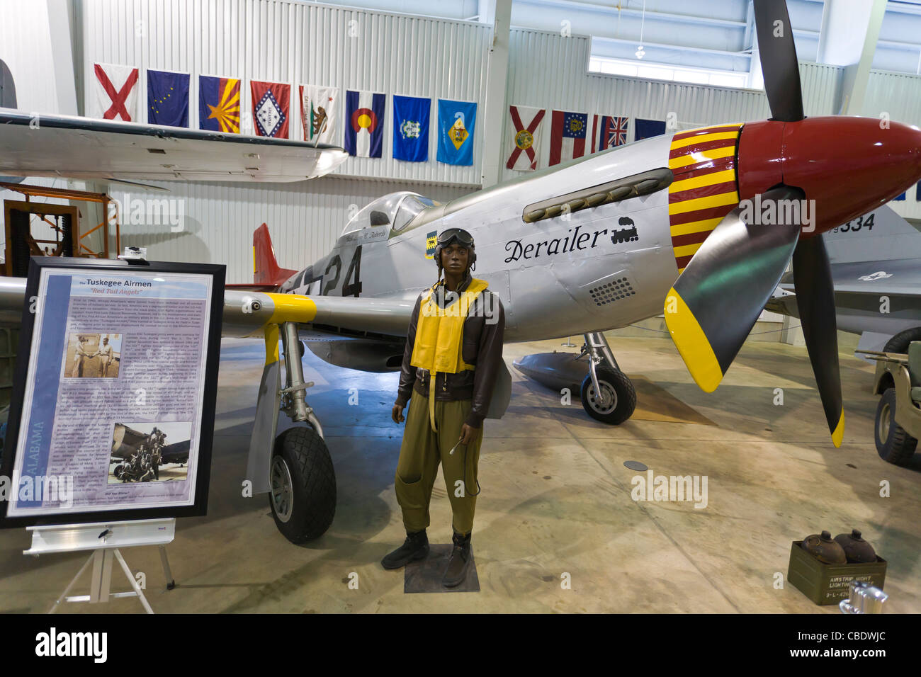 Aircraft museum at the USS Alabama Battleship Park in Mobile Alabama Stock Photo