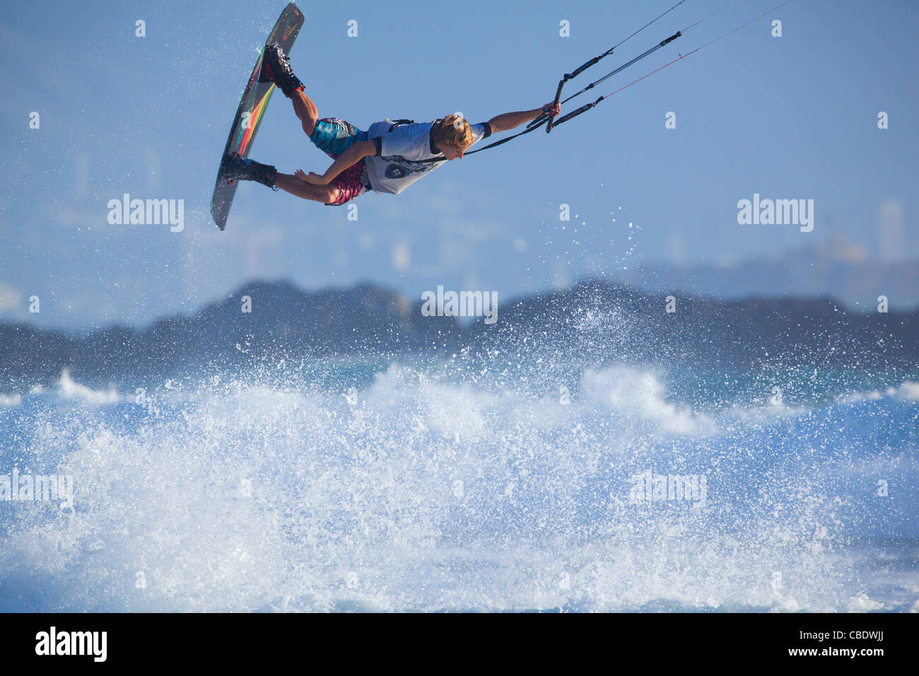 Kiteboarding in Cape Town,South Africa Stock Photo