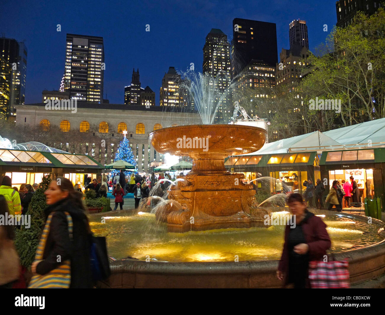 Bryant Park holiday shops Stock Photo Alamy