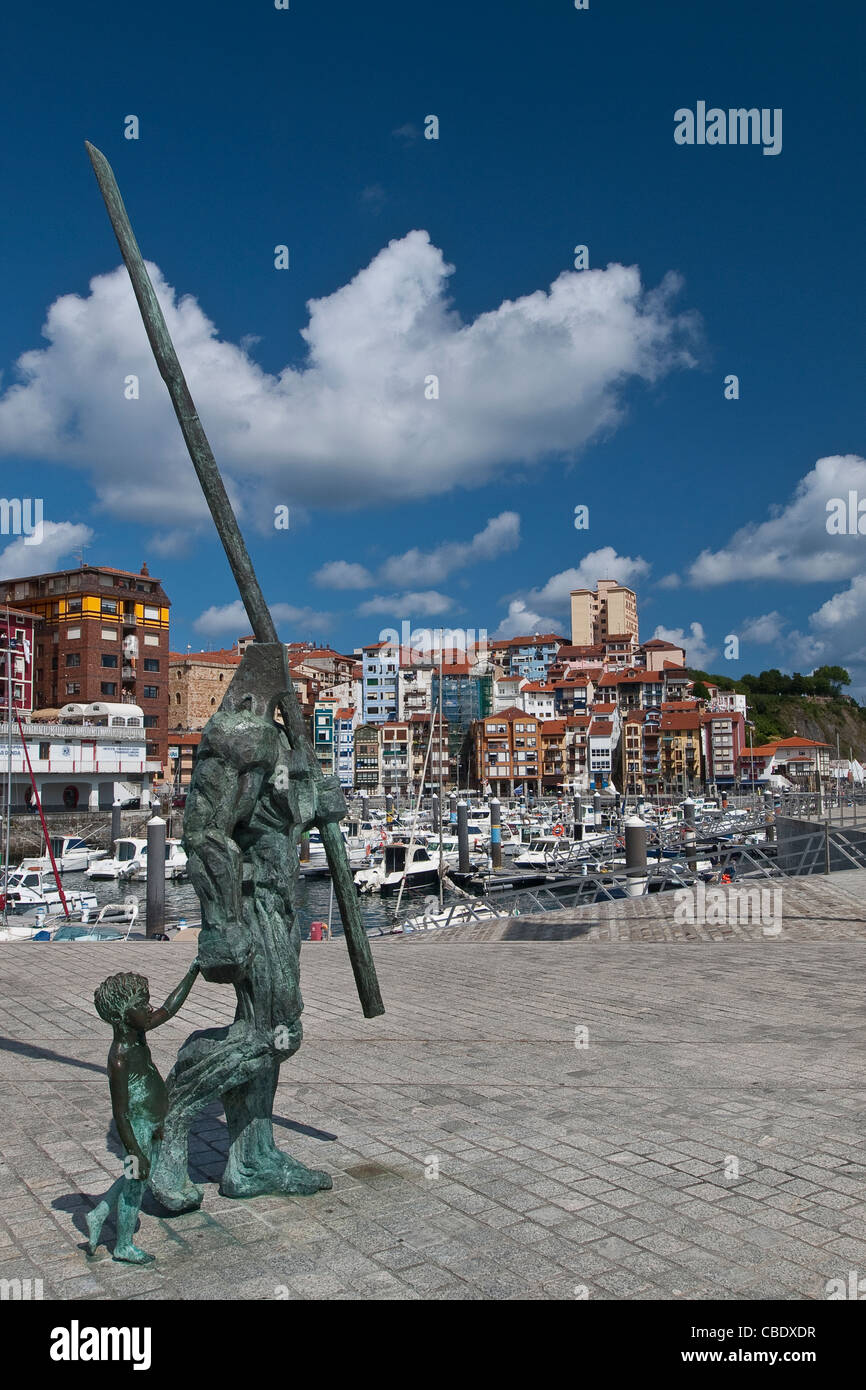 Port of Bermeo, Bizkaia, Bizcaye, Basque Country, Spain/ Puerto y ayuntamiento de Bermeo, Bizkaia, Euskadi. Stock Photo