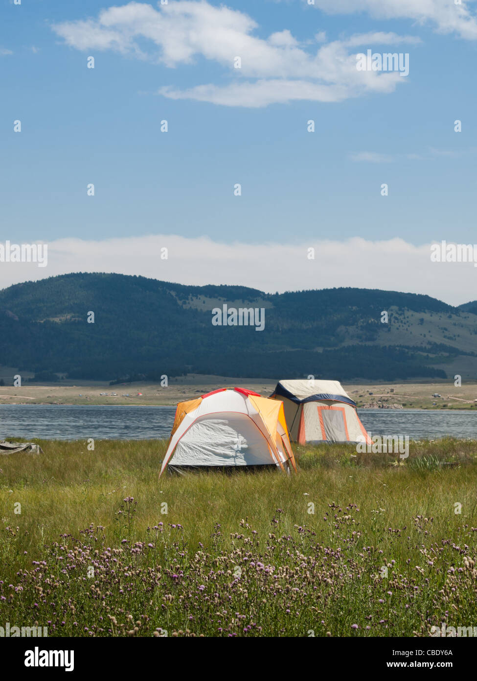 Camping at Eleven Mile Reservoir, Colorado Stock Photo Alamy