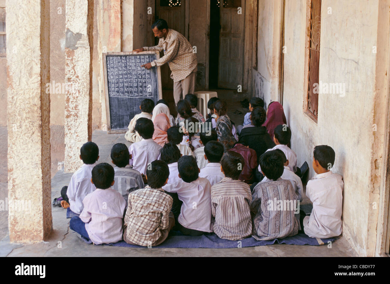 Teaching mathematics in a public school ( India Stock Photo Alamy