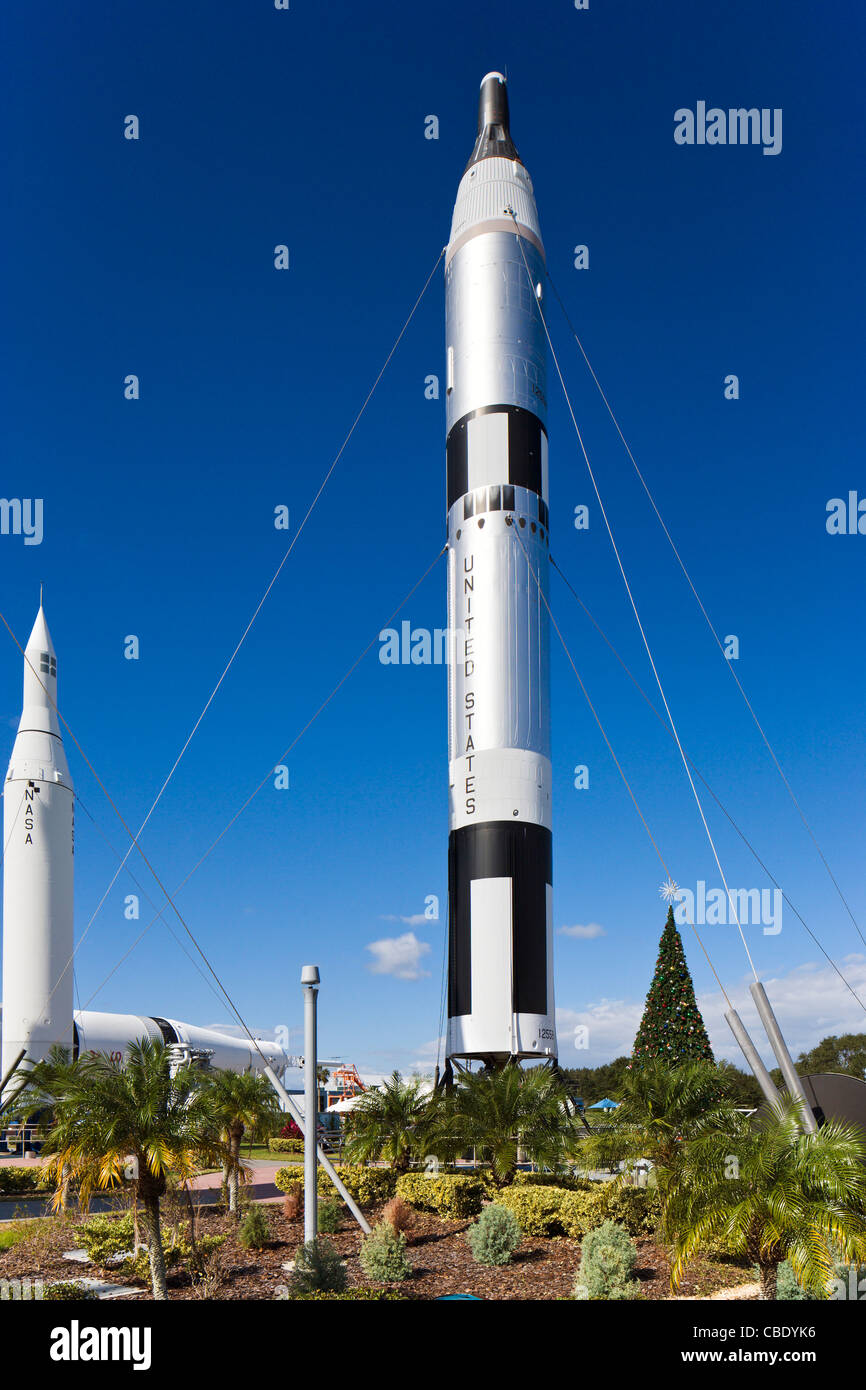 Gemini-Titan rocket, The Rocket Garden, Kennedy Space Center Visitor Complex, Merritt Island, Florida, USA Stock Photo
