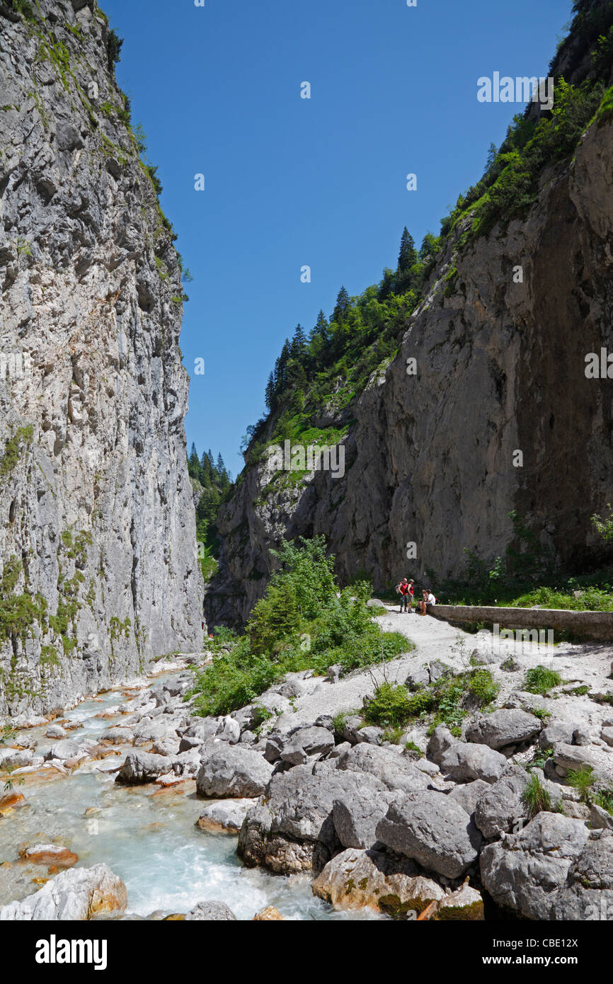 Trekkers Taking A Rest In Hllentalklamm - Hllental Gorge - In Stock