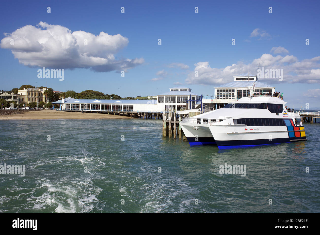 The Devonport Ferry at the wharf in Devonport. Auckland, New Zealand Stock Photo