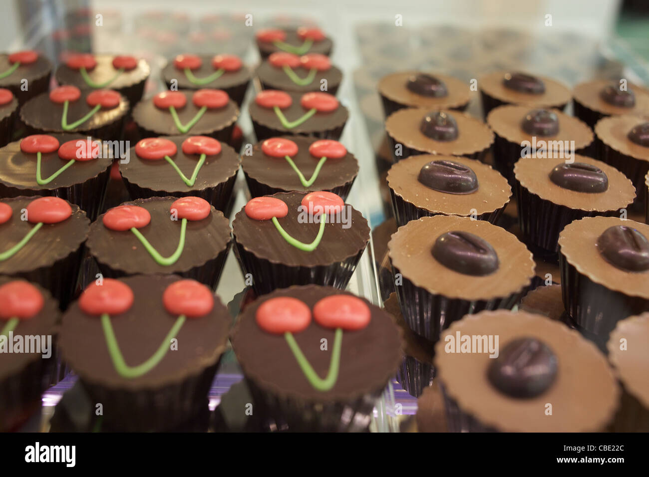 Chocolate displays at Devonport Chocolates, Wynyard St., Auckland, New Zealand Stock Photo Alamy