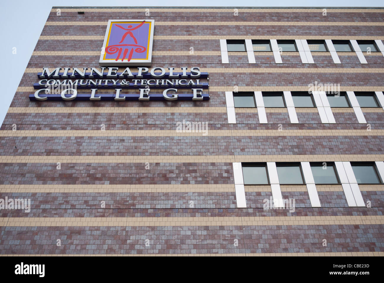 Minneapolis Community & Technical College sign on building in downtown Minneapolis, Minnesota. Stock Photo