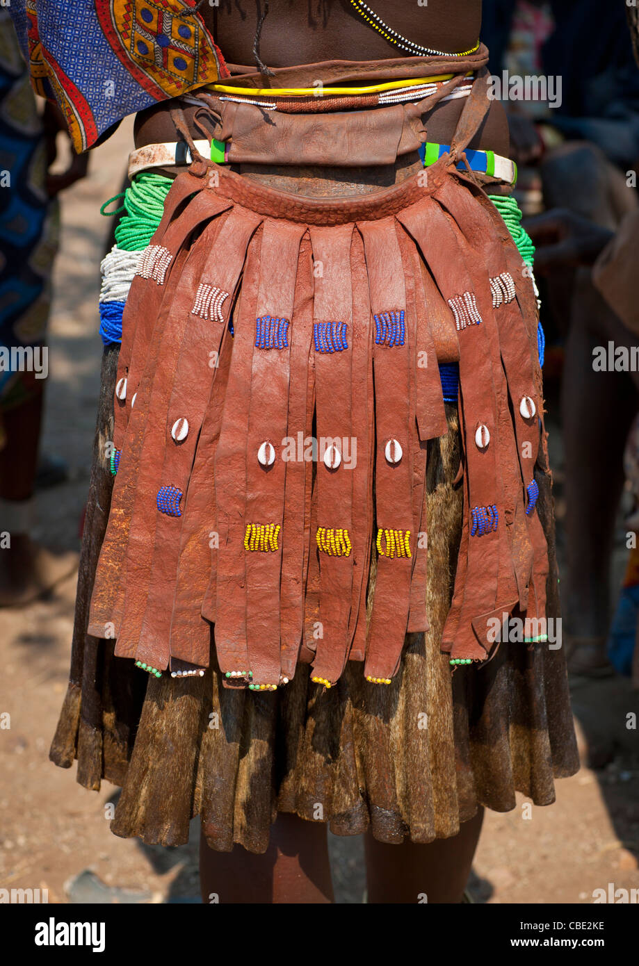 Apron of a Mucawana woman, village of Soba, Angola Stock Photo
