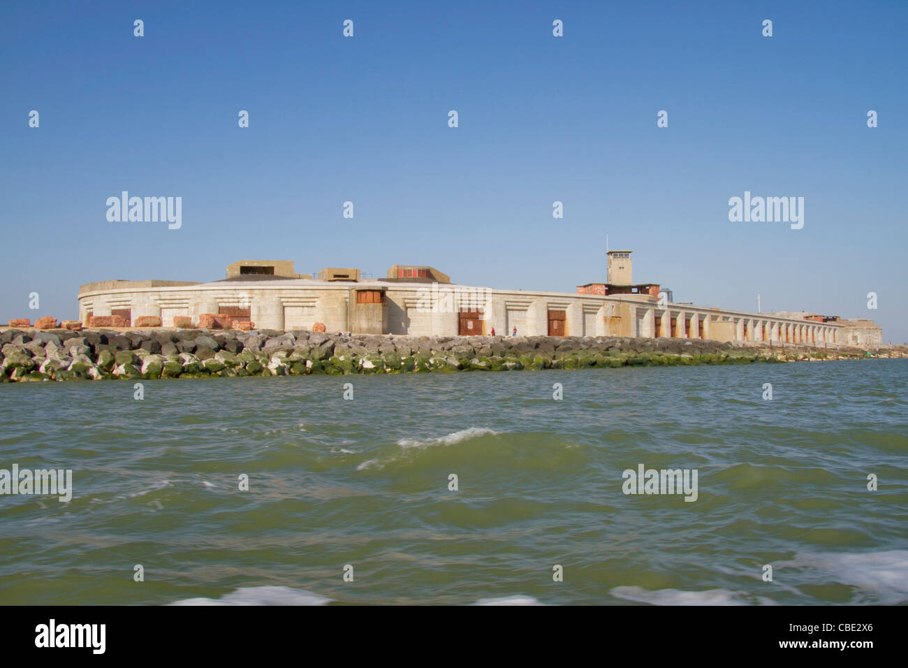 Hurst Castle, Hurst Point on the Hampshire coast, viewed from the sea Stock Photo