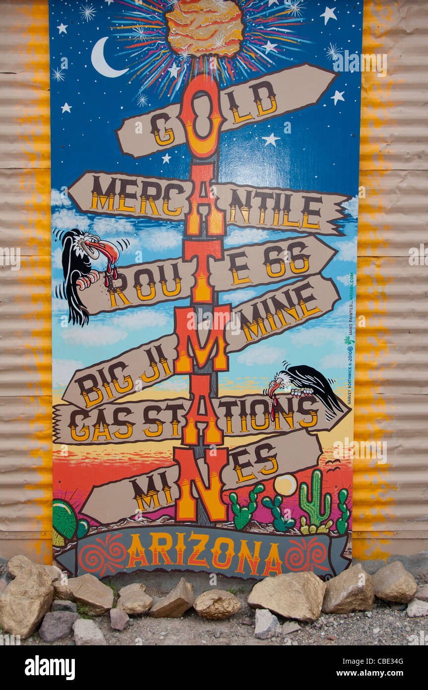 Oatman Arizona Route 66  Mining Town Main Street United States National Highway  American Stock Photo