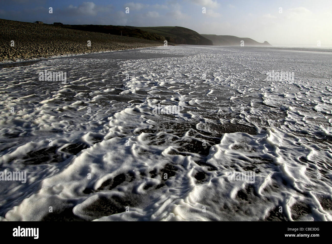 Newgale Beach, Pembrokeshire at High Tide Stock Photo Alamy