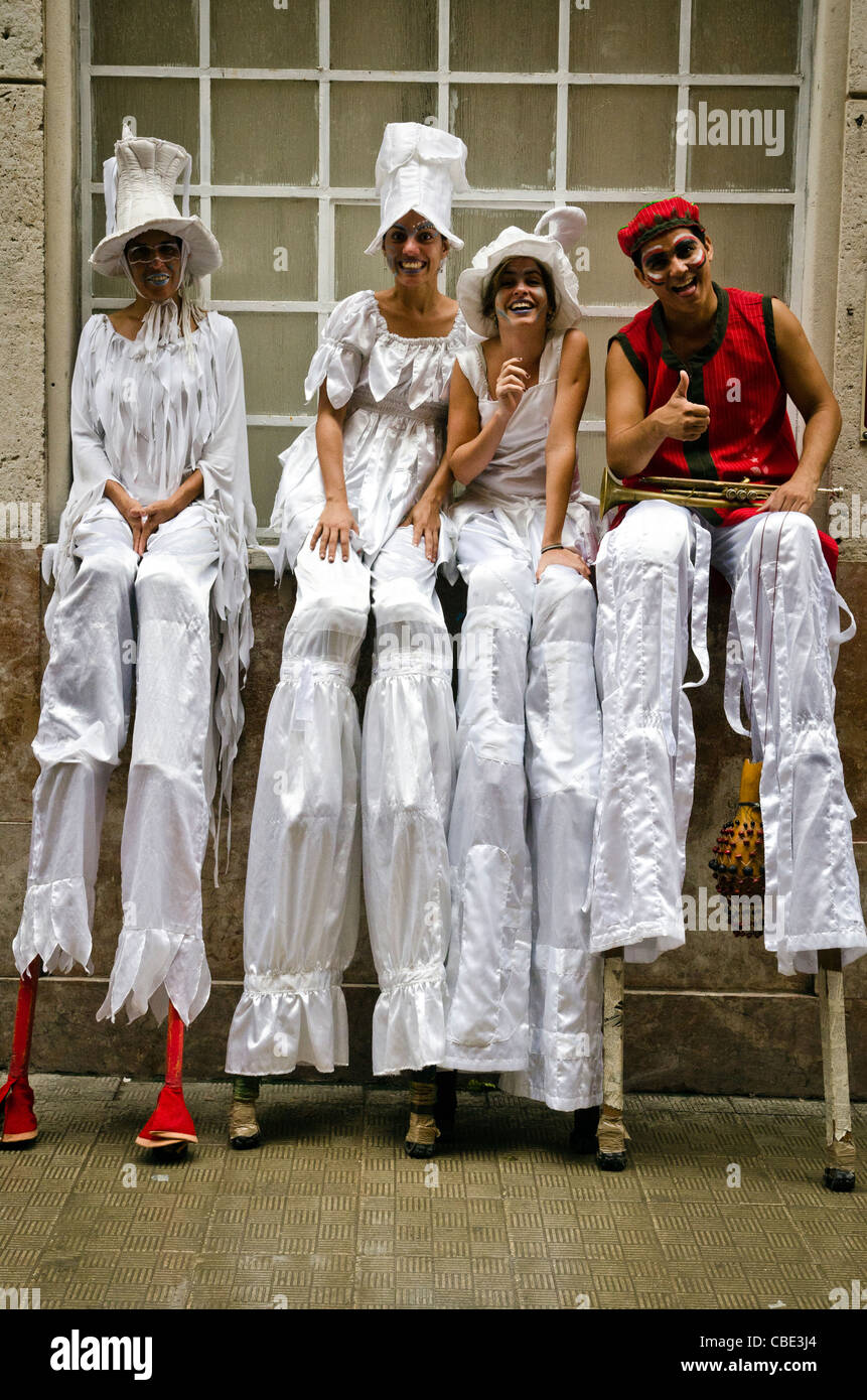 Street performers Havana Vieja Cuba Stock Photo