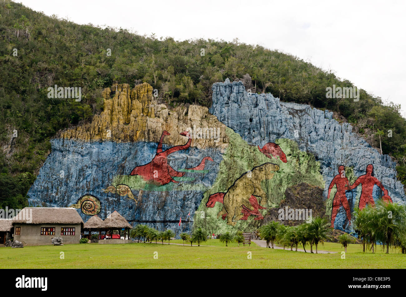 Mural de la Prehistoria Viñales Cuba Stock Photo