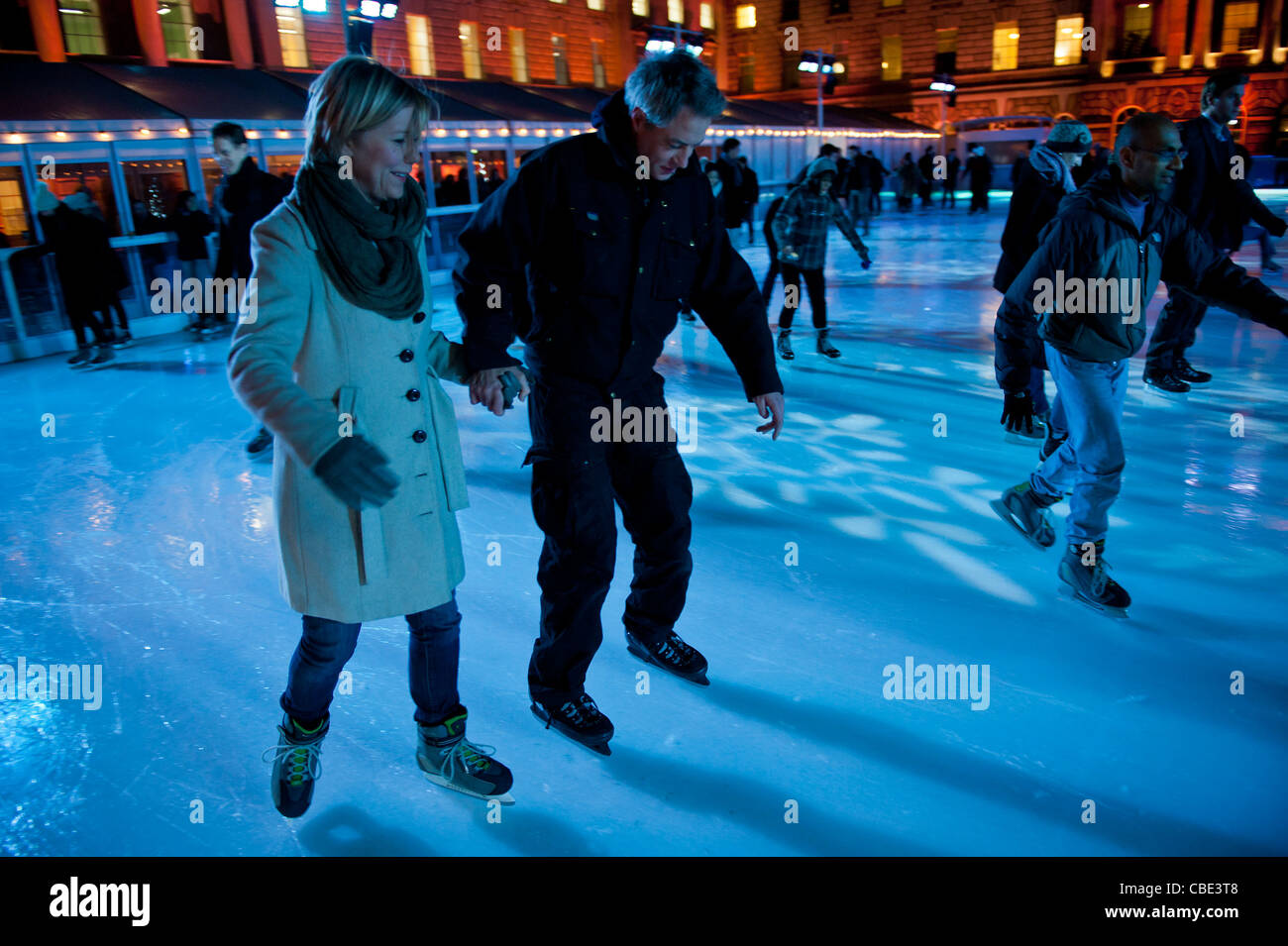 Ice skating at the Somerset House winter ice rink Stock Photo - Alamy