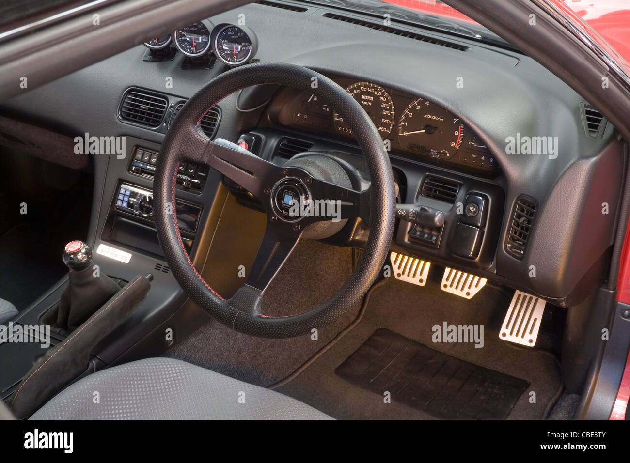 Steering wheel dashboard control pedals hi-res stock photography and images  - Alamy
