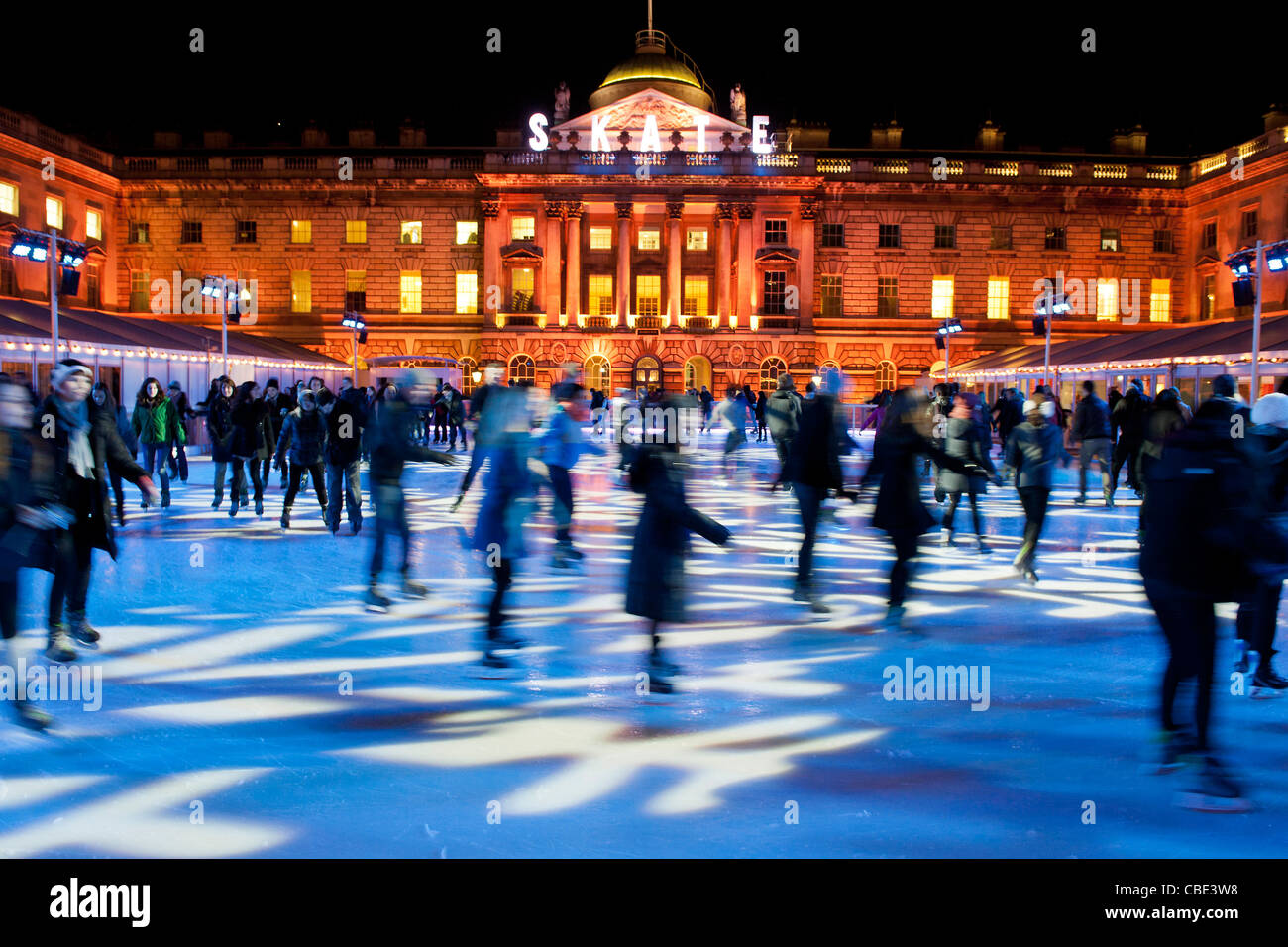 Ice skating at the Somerset House winter ice rink Stock Photo Alamy
