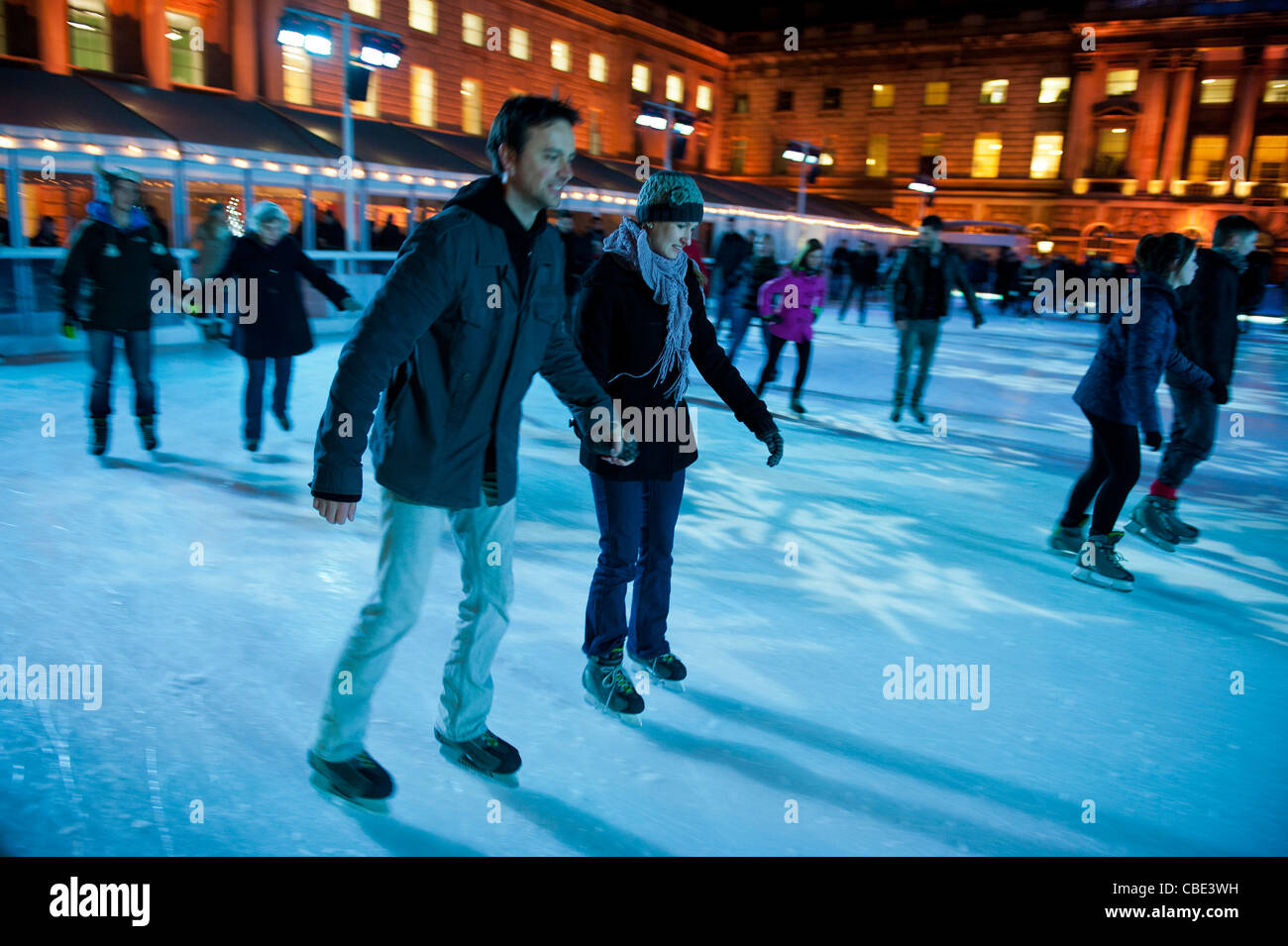 Ice skating at the Somerset House winter ice rink Stock Photo - Alamy