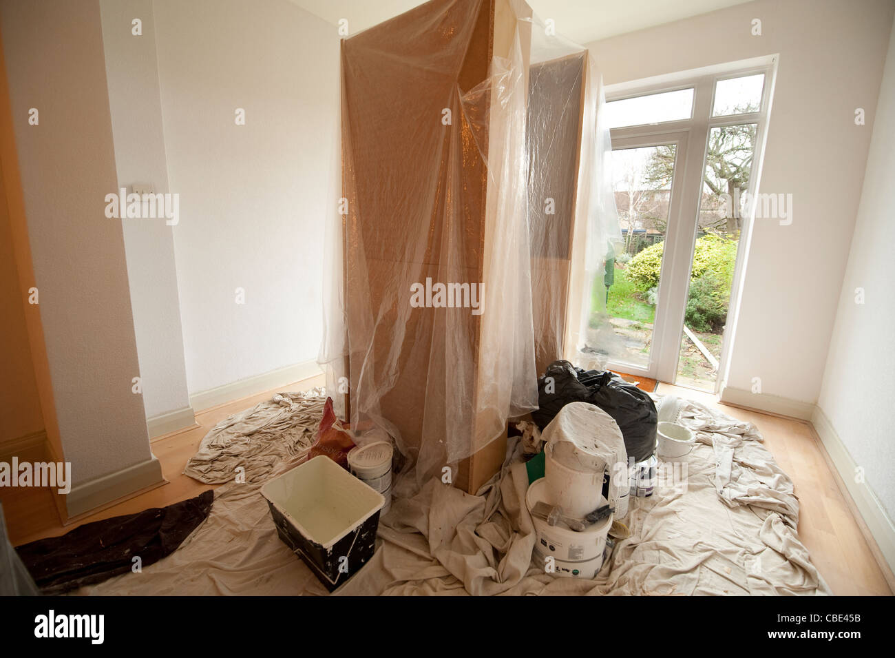 Internal room of a house being redecorated Stock Photo - Alamy